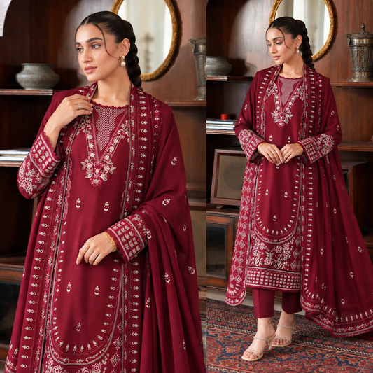 3 Piece Unstitched Embroidered Suit