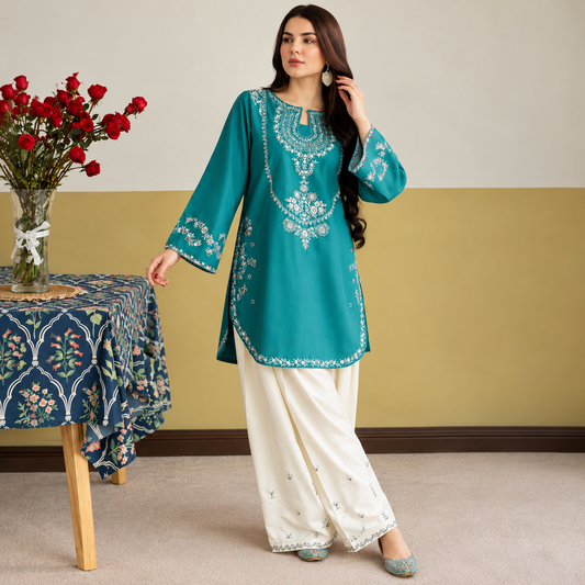 2 Piece Unstitched Embroidered Suit