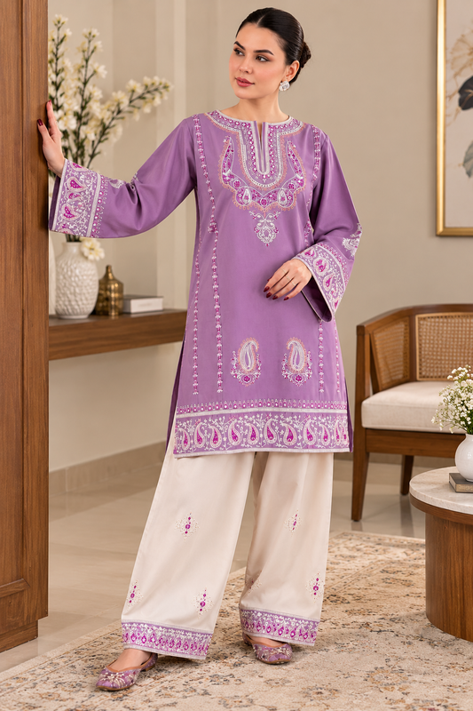 3 Piece Unstitched Embroidered Suit