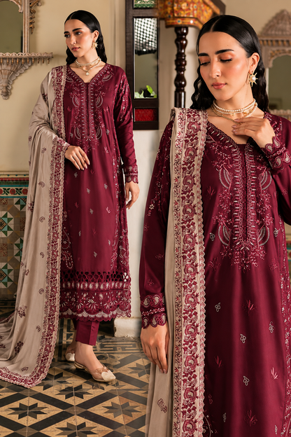 3 Piece Unstitched Embroidered Suit