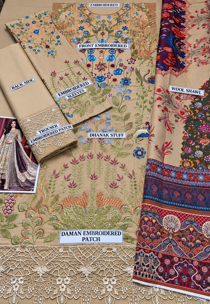 3 Piece Unstitched Embroidered Suit