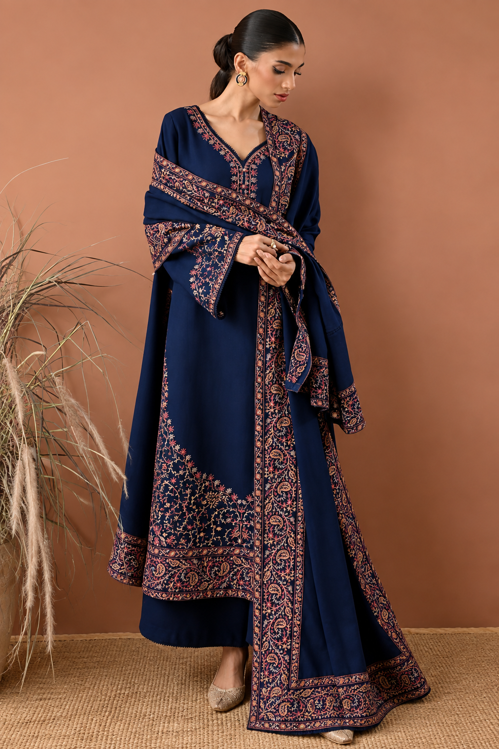 3 Piece Unstitched Embroidered Suit
