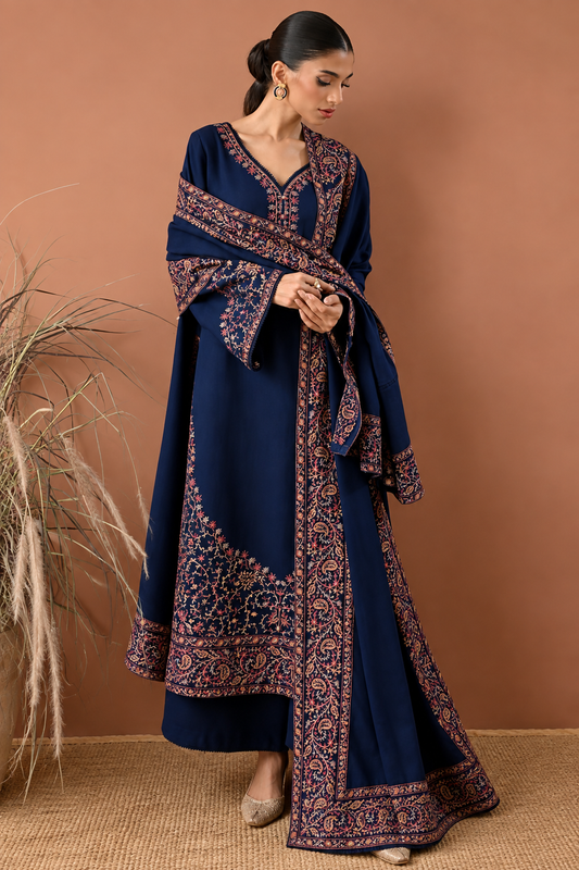 3 Piece Unstitched Embroidered Suit