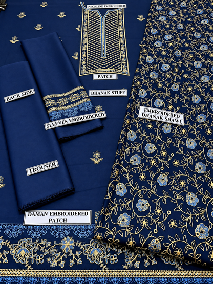 3 Piece Unstitched Embroidered Suit