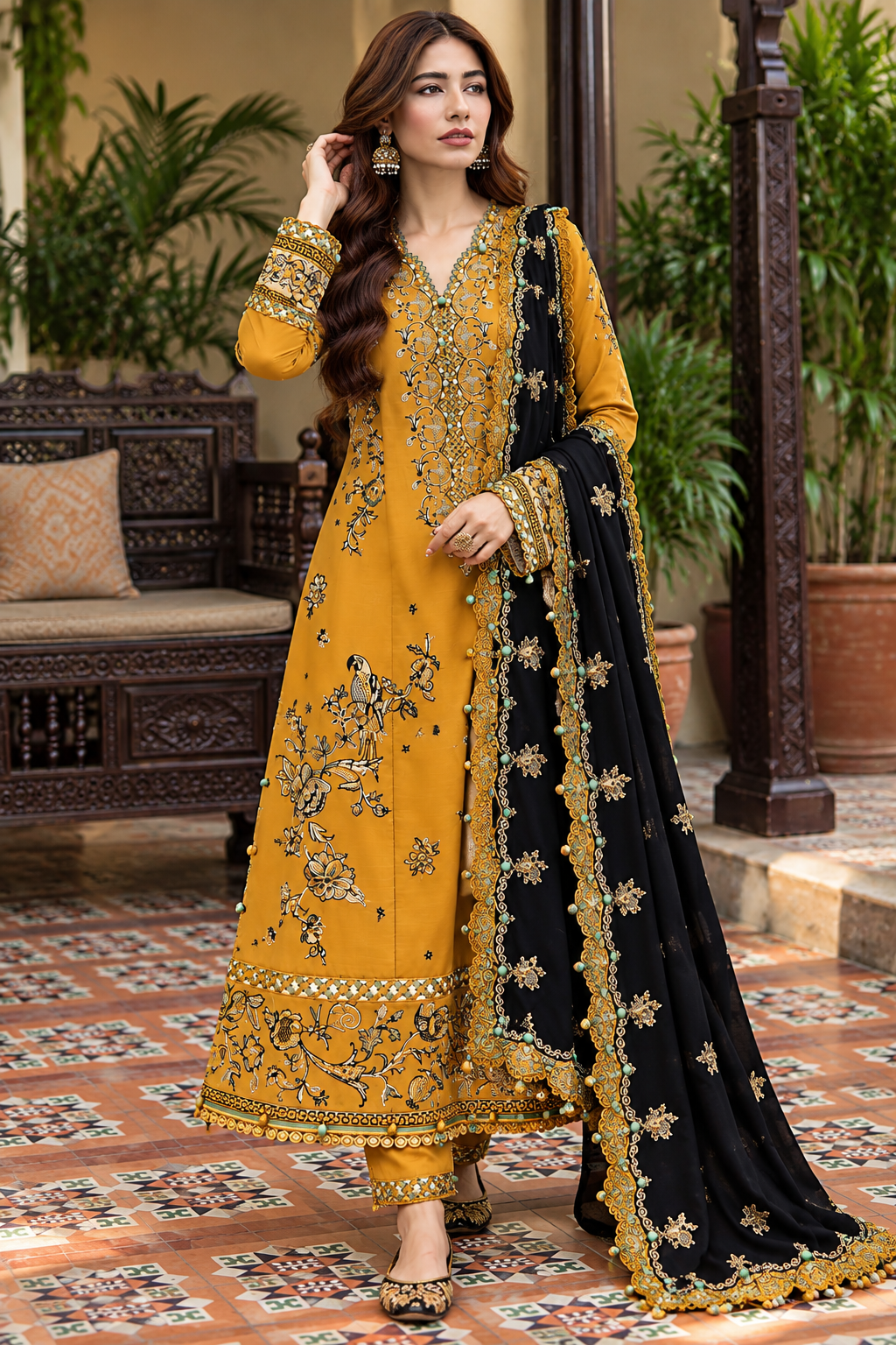 3 Piece Unstitched Embroidered Suit