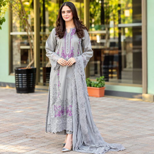 3 Piece Unstitched Embroidered Suit