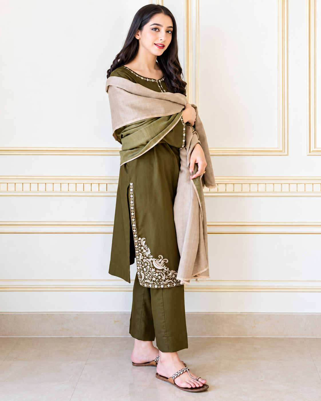 3 Piece Unstitched Embroidered Suit