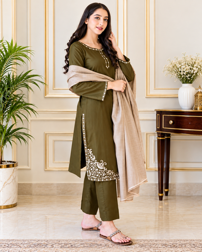 3 Piece Unstitched Embroidered Suit