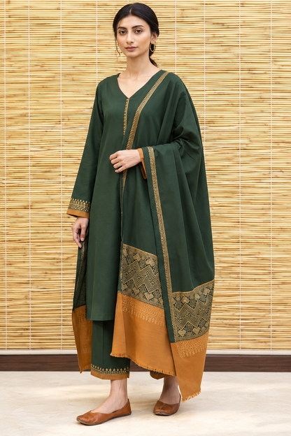 3 Piece Unstitched Embroidered Suit