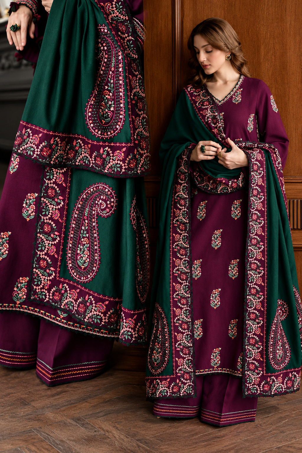 3 Piece Unstitched Embroidered Suit