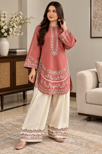 3 Piece Unstitched Embroidered Suit