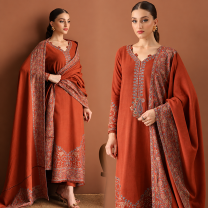 3 Piece Unstitched Embroidered Suit