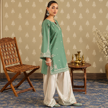 3 Piece Unstitched Embroidered Suit