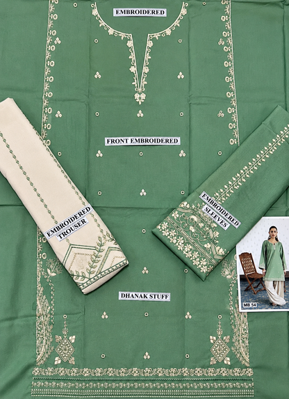 3 Piece Unstitched Embroidered Suit