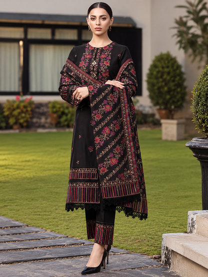 3 Piece Unstitched Embroidered Suit