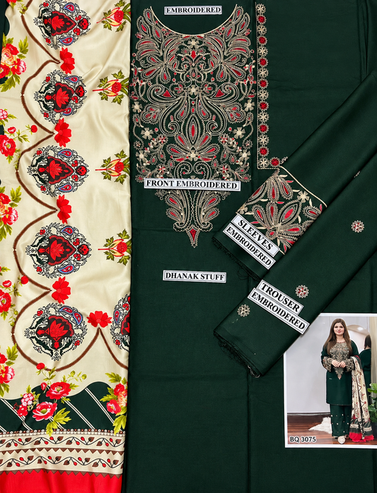 3 Piece Unstitched Embroidered Suit