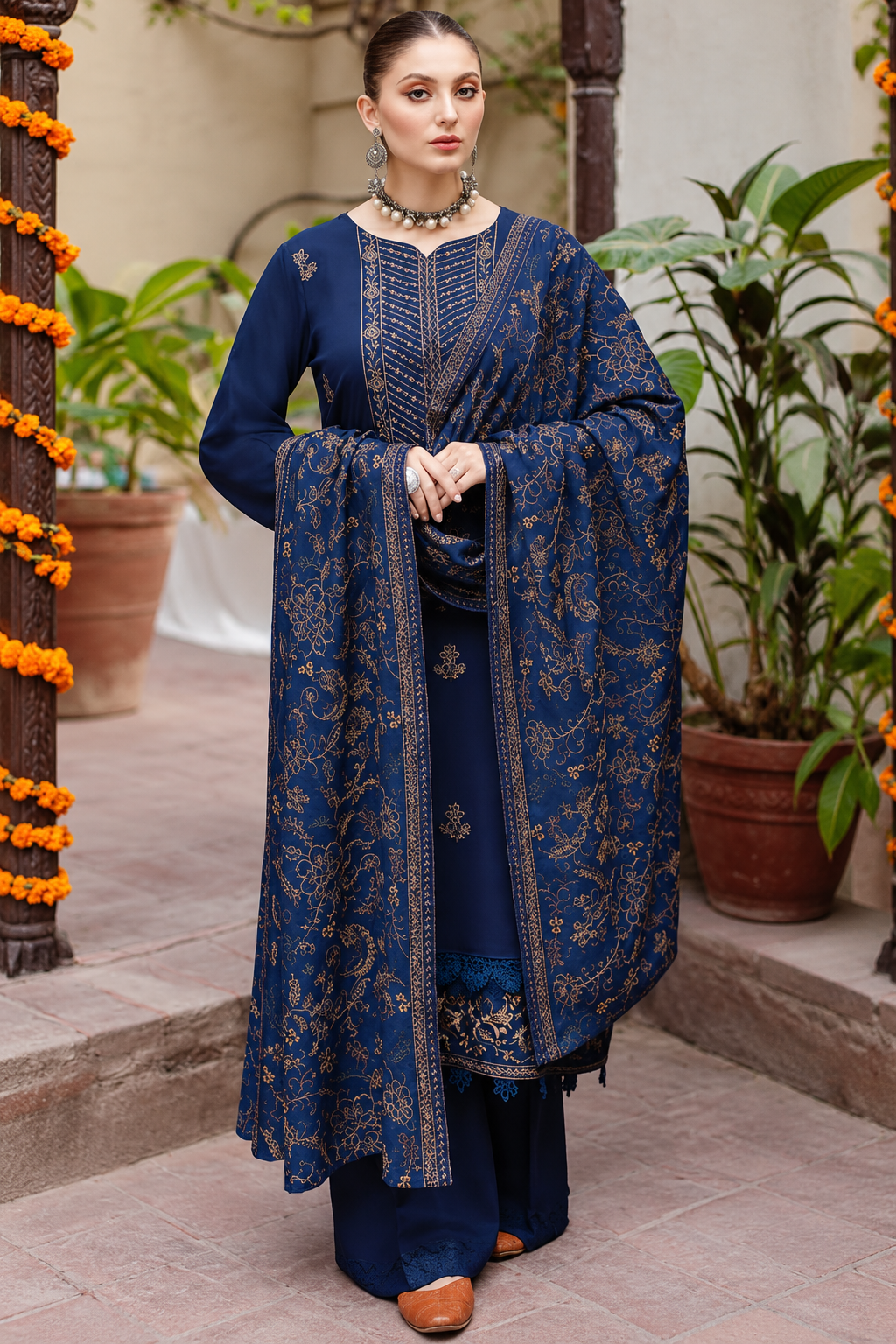 3 Piece Unstitched Embroidered Suit