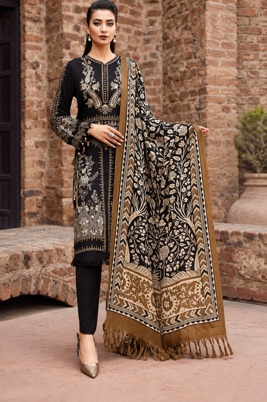 3 Piece Unstitched Embroidered Suit