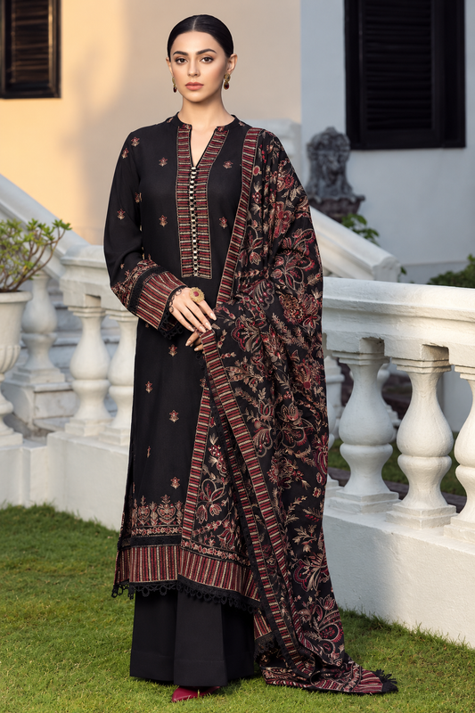 3 Piece Unstitched Embroidered Suit